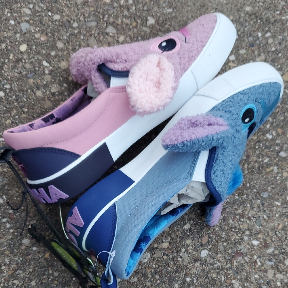 Ground Up Lilo & Stitch Angel Plush Fuzzy Slip-On Sneakers Women's 8 Trendsetter - Picture 5 of 7